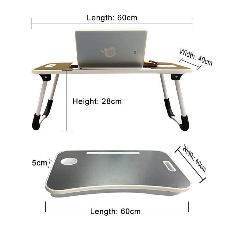 Masuta pentru laptop din MDF cu picioare metalice pliabile - specificatii si dimensiuni